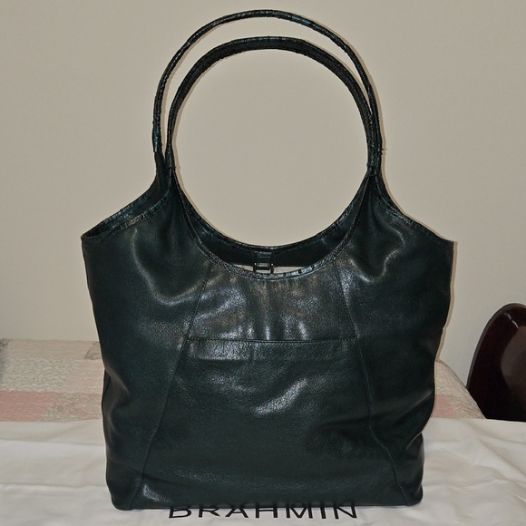 BRAHMIN IONA LEATHER TOTE in GREEN JUPITER. NWT EXCLUSIVE - Picture 4 of 15